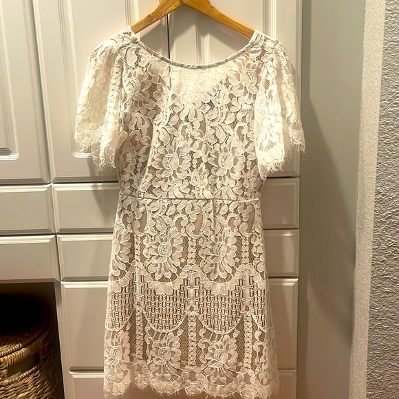 NWT Gorgeous white ethereal lace mini a line dress from Lulu’s! - Picture 1 of 5